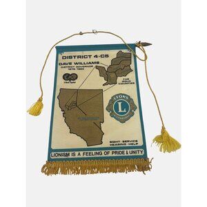 1979 / 1980 Lions Club International Banner Gold Counties California Nevada